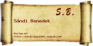 Sándi Benedek névjegykártya