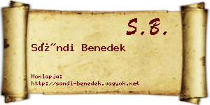 Sándi Benedek névjegykártya