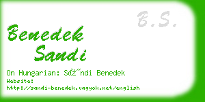 benedek sandi business card
